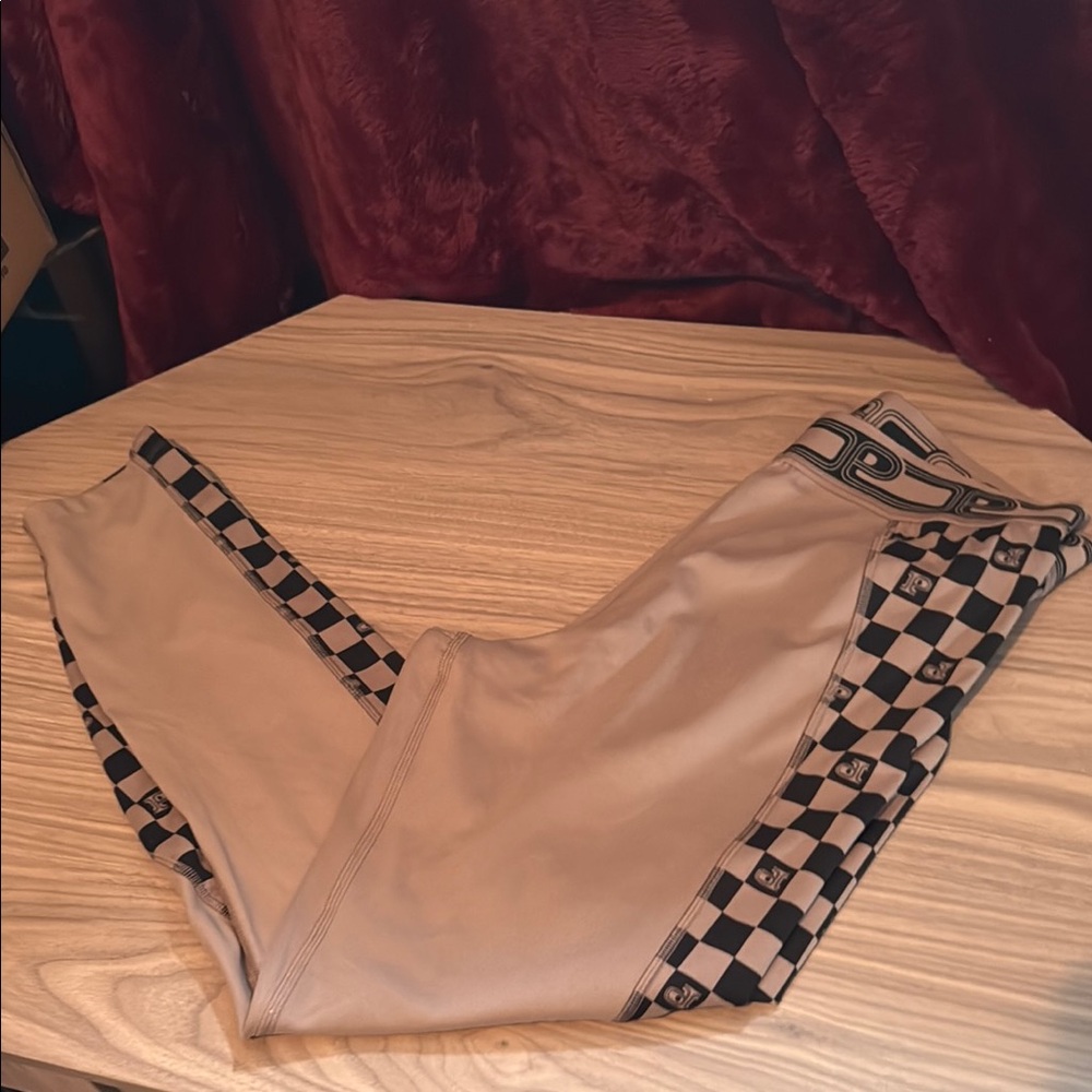 PINK Victoria's Secret Tan Checkered Leggings
